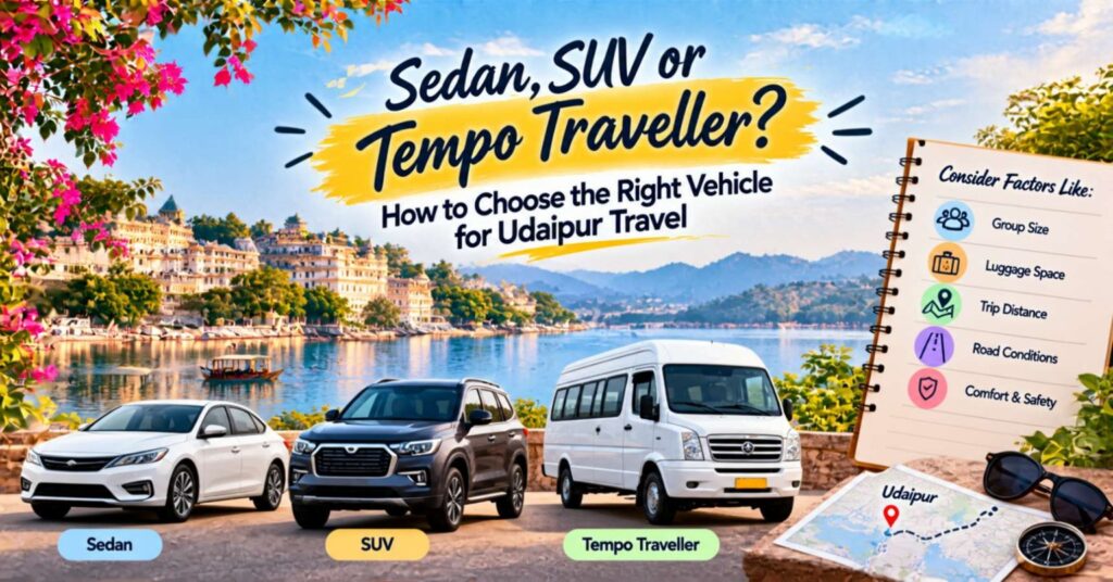 Udaipur Cab: Sedan vs SUV vs Tempo Traveller