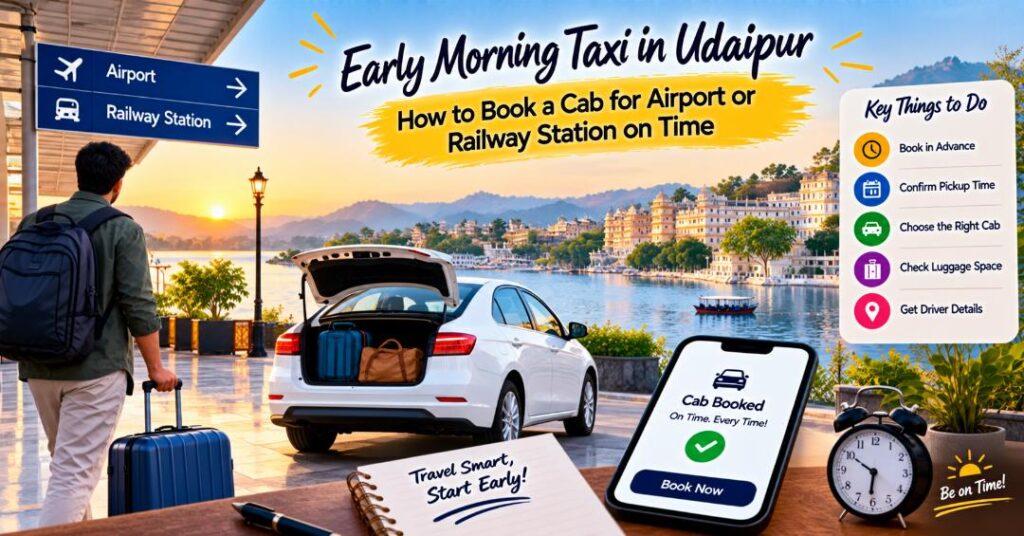 Early Morning Taxi in Udaipur for Airport & Railway Station