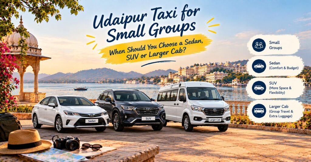 Udaipur Taxi for Small Groups: When Should You Choose a Sedan, SUV or Larger Cab?